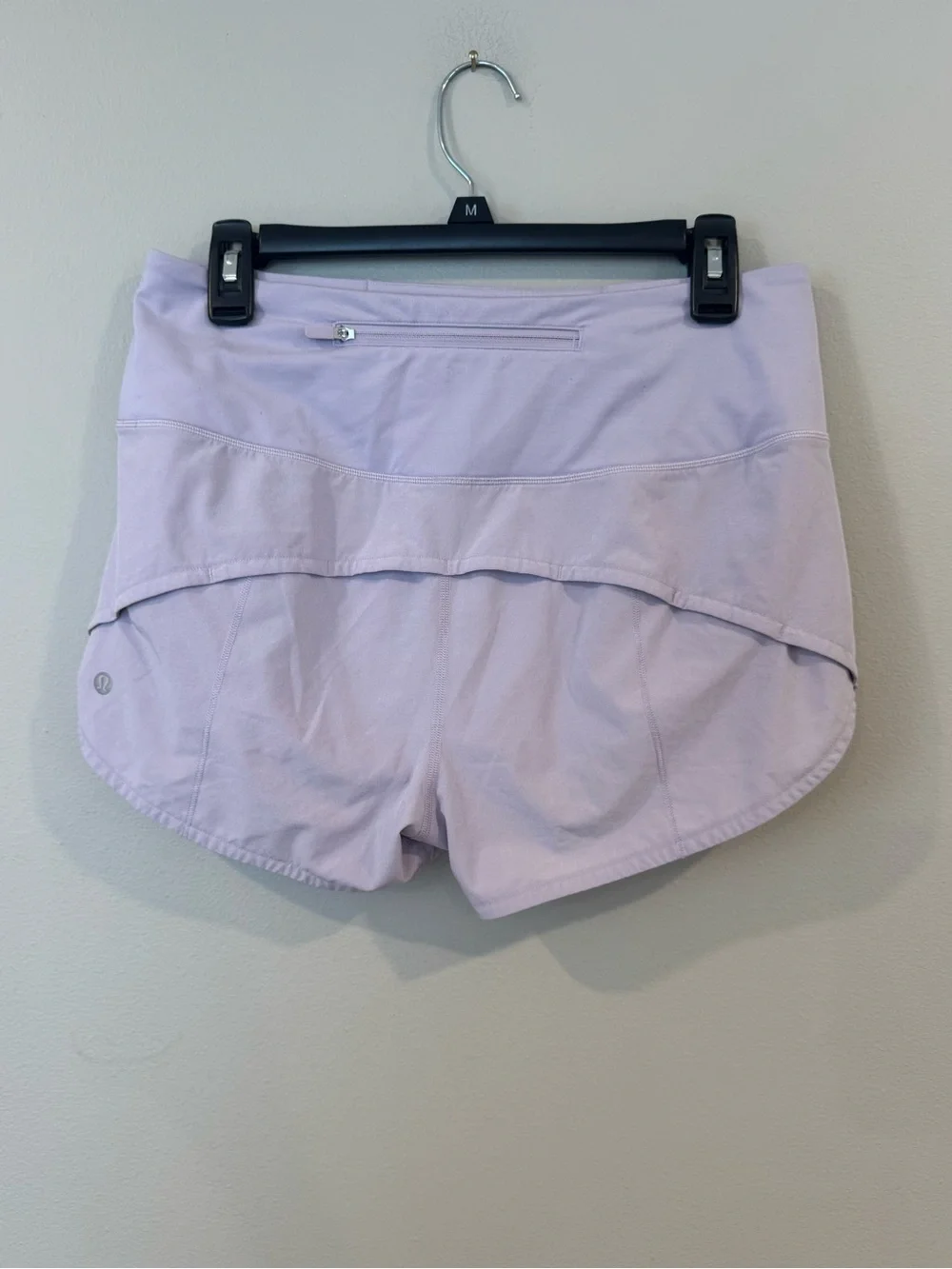 Lululemon Womens Purple Zip Pocket Back Pull On Activewear Athletic Shorts Sz 8